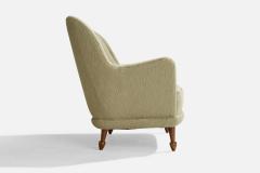 Carl Cederholm Sofa with Fabric and Wood Sweden 1940s - 4764899