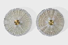Carl Fagerlund Flush Mounts with Brass and Glass Sweden 1950s - 4764915