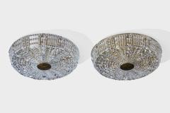 Carl Fagerlund Flush Mounts with Brass and Glass Sweden 1950s - 4764943