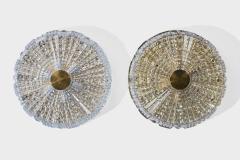 Carl Fagerlund Flush Mounts with Brass and Glass Sweden 1950s - 4764944