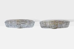 Carl Fagerlund Flush Mounts with Brass and Glass Sweden 1950s - 4764945