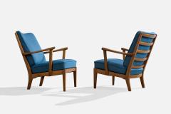 Carl Malmsten Lounge Chairs with Pine and Fabric Sweden 1960s - 4765018