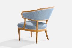 Carl Malmsten Lounge Chairs with Walnut Fabric Sweden 1950s - 4764970