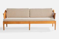 Carl Malmsten Sofa with Birch and Fabric Sweden 1950s - 4764979