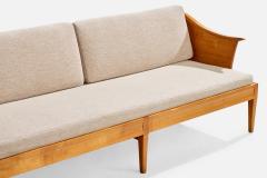 Carl Malmsten Sofa with Birch and Fabric Sweden 1950s - 4764983