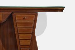 Carlo Enrico Rava Console Table with Walnut Mahogany Brass and Glass Italy - 4765061