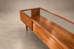 Carlo Hauner Caviuna Wood Glass Display Coffee Table Brazil 1950s - 4801871