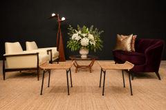 Carlo Hauner Pair of Caned Stools with Iron Frame by Carlo Hauner Forma Lot 851C - 4624804