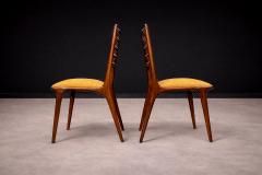 Carlo Hauner Set of 2 Chairs in Rosewood Yellow Linen Canvas Carlo Hauner Lot 254A - 4624755