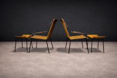 Carlo Hauner Set of Two Armchairs with Stools in Cane Iron Carlo Hauner Lot 232 851 - 4624644