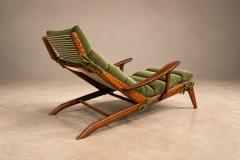 Cavi na Moss Olive Velvet Chaise Lounge by Pierre Weckx Brazil 1950s - 4801755