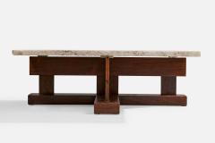 Celina Decoracoes Coffee Table with Wood and Marble Brazil 1960s - 4765182
