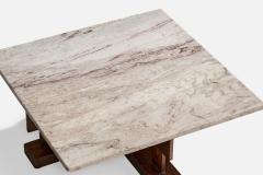 Celina Decoracoes Coffee Table with Wood and Marble Brazil 1960s - 4765187
