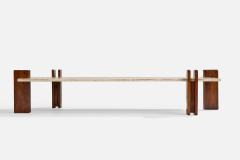 Celina Decoracoes Coffee Table with Wood and Marble Brazil 1960s - 4765197
