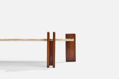 Celina Decoracoes Coffee Table with Wood and Marble Brazil 1960s - 4765200