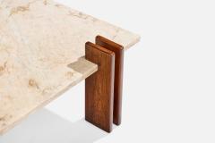 Celina Decoracoes Coffee Table with Wood and Marble Brazil 1960s - 4765202