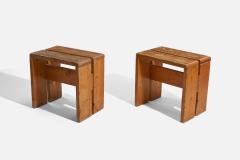 Charlotte Perriand Stools for Les Arcs in Pine France 1968 - 4765259