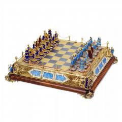 Chess Set In The Historicist Style With Enamel Master A Konig Austria Hungary - 4781737