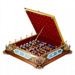 Chess Set In The Historicist Style With Enamel Master A Konig Austria Hungary - 4781738