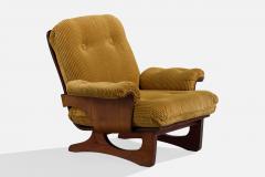 Cinova Lounge Chair with Wood and Fabric Italy 1970s - 4765305