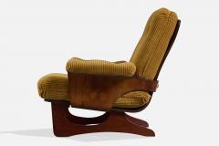 Cinova Lounge Chair with Wood and Fabric Italy 1970s - 4765310