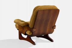 Cinova Lounge Chair with Wood and Fabric Italy 1970s - 4765313