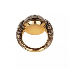 Cocktail Ring Pomellato Tango With Smoky Quartz And Diamonds Italy - 4780056