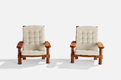 Collden Lounge Chairs with Pine and Fabric Sweden 1970s - 4765324