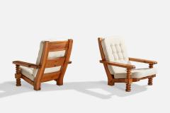 Collden Lounge Chairs with Pine and Fabric Sweden 1970s - 4765325