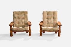 Collden Lounge Chairs with Pine and Fabric Sweden 1970s - 4765330