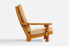 Collden Lounge Chairs with Pine and Fabric Sweden 1970s - 4765340