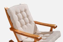 Collden Rocking Lounge Chairs with Pine and Fabric Sweden 1970s - 4765317