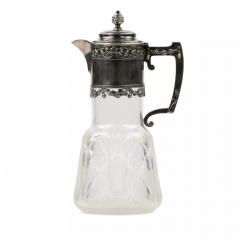 Crystal Jug With Silver 13th Artel Russia Moscow Early 20th Century - 4781903
