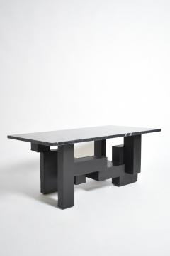 Cubist iron and marble coffee table 1980s  - 4539455