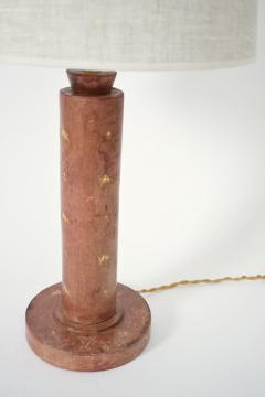 Cylindrical red leather covered lamp 1940s  - 4539390