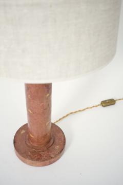 Cylindrical red leather covered lamp 1940s  - 4539392