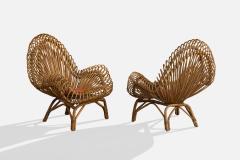Dal Vera Lounge Chairs with Bamboo Rattan and Fabric Italy 1960s - 4765416