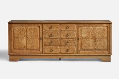 Danish Designer Cabinet with Oak and Brass Denmark 1940s - 4773193