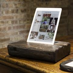 Dark Reclaimed Wood Tablet Holder - 4165675