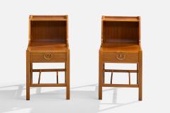 David Rosen Nighstands with Wood and Brass Sweden 1950s - 4765486