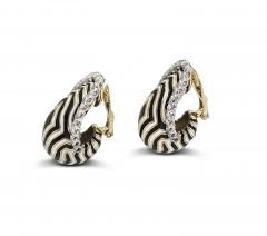 David Webb David Webb Enameled Zebra Earrings with Diamonds - 2370363