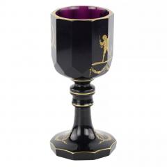 Decagonal Goblet In Purple Crystal With Gilt Decoration St Petersburg - 4782022