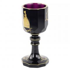 Decagonal Goblet In Purple Crystal With Gilt Decoration St Petersburg - 4782024