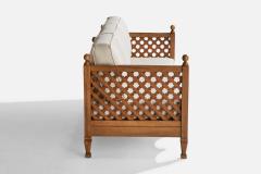 Drexel Sofa with Oak and Fabric USA 1950s - 4765519