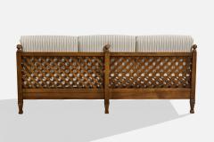 Drexel Sofa with Oak and Fabric USA 1950s - 4765536
