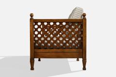 Drexel Sofa with Oak and Fabric USA 1950s - 4765537