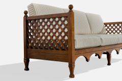 Drexel Sofa with Oak and Fabric USA 1950s - 4765538