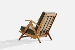 Dutch Designer Lounge Chairs with Oak and Velvet Netherlands 1950s - 4784823