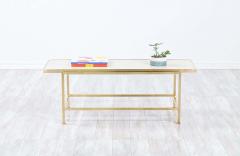 Edward Wormley Edward J Wormley Leather Top Brass Coffee Table for Dunbar - 2230182