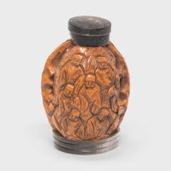 Eighteen Luohan Walnut Shell Snuff Bottle - 4165425